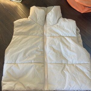 Beige zip up vest